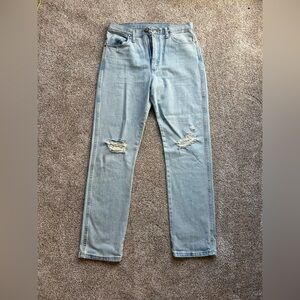 Wrangler Women’s Light Blue Ripped Jeans Size 11